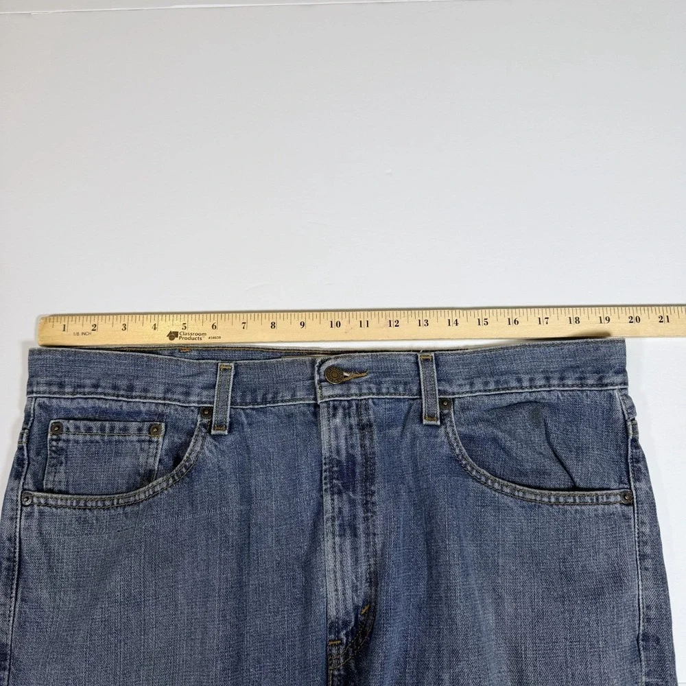 Levi's 505 Mens 38x30 Blue Denim Faded Distressed‎ Low Waist Grunge Relaxed Fit
